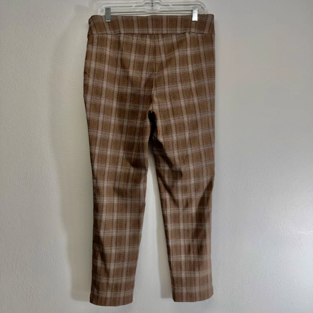 Counterparts Pull On Plaid Stretch Brown Trouser Pants Size L Preppy Career‎ 90s